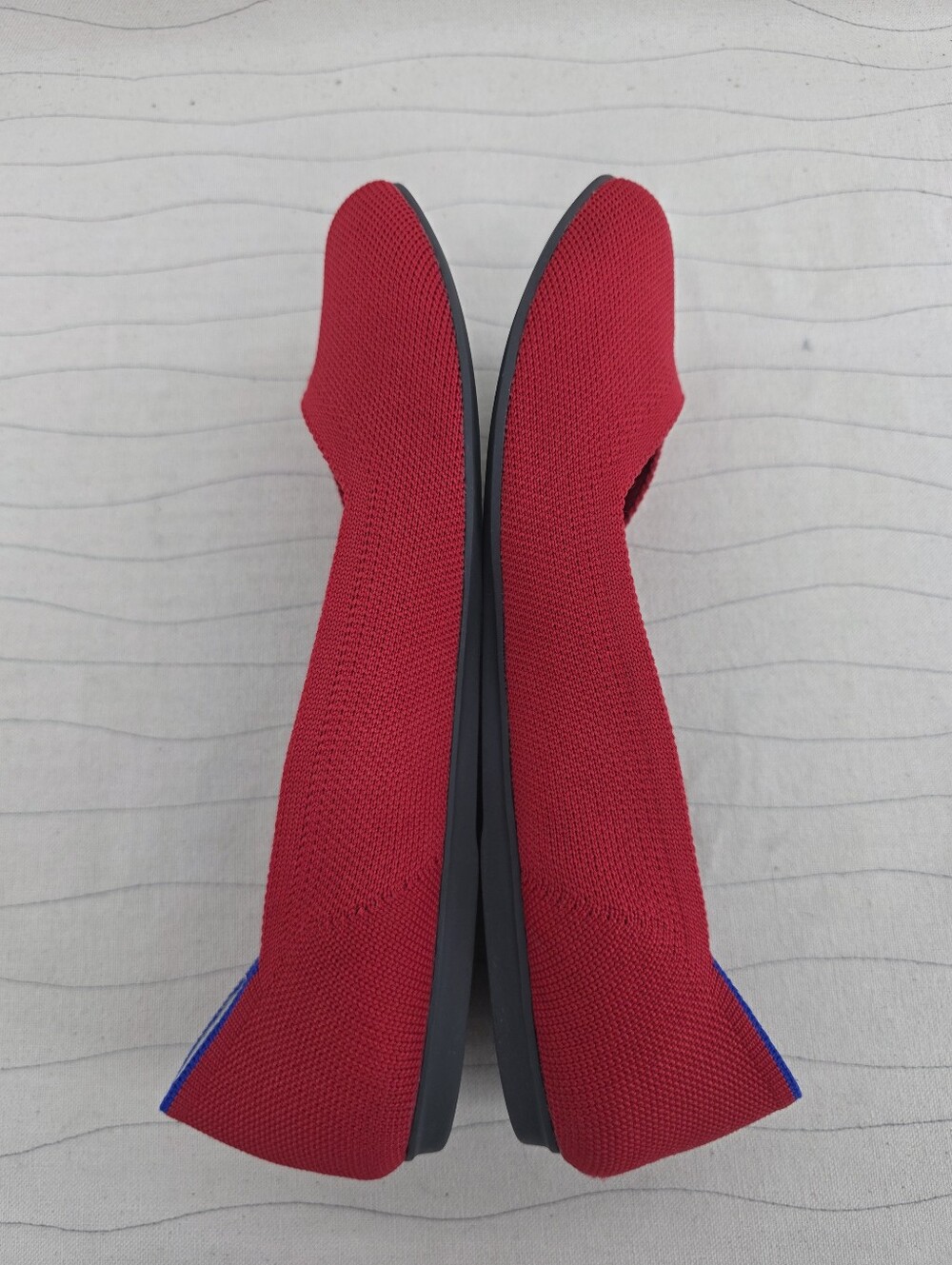 Rothys Womens The Flat Red Knit Washable Slip On Ballet Flats Shoes Size 10.5 - Picture 9 of 14